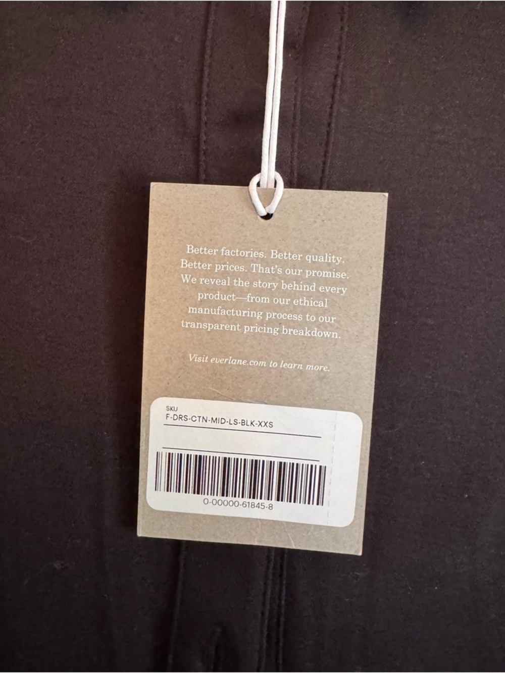 Everlane Black Luxe Cotton Shirtdress NWT - Picture 3 of 7